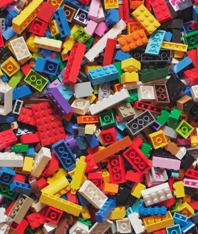 A sea of Lego pieces.