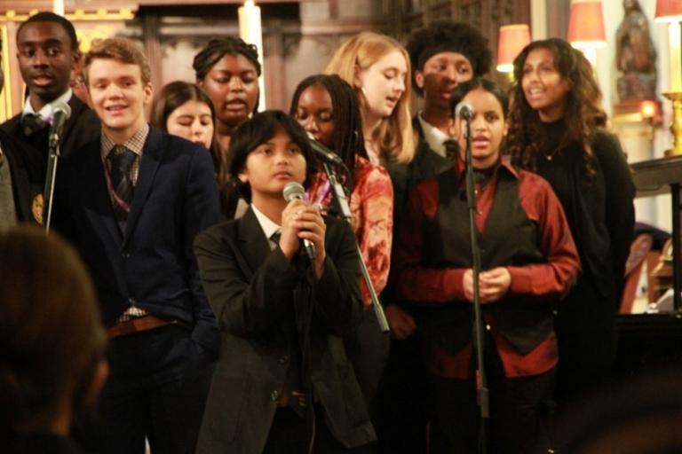 Westminster City School choir singing