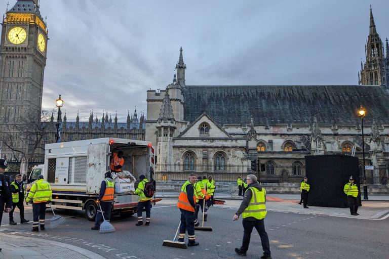 Veolia teams cleaning up after the Coronation procession