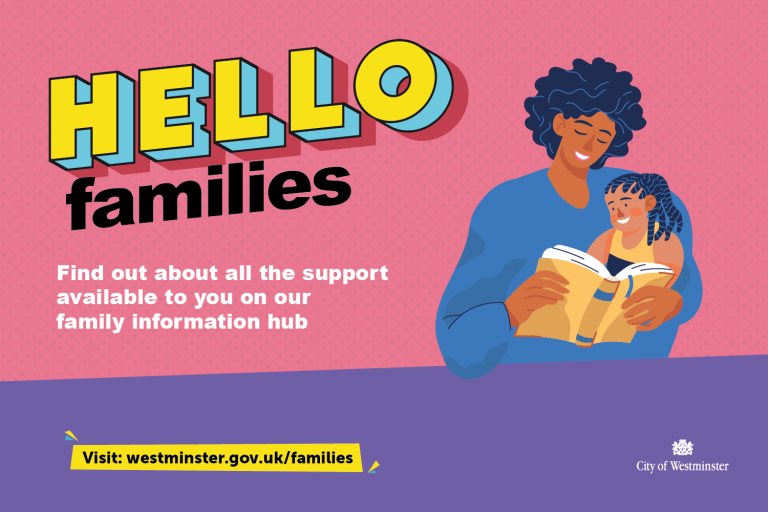 Family information campaign poster signposting families to family information hub