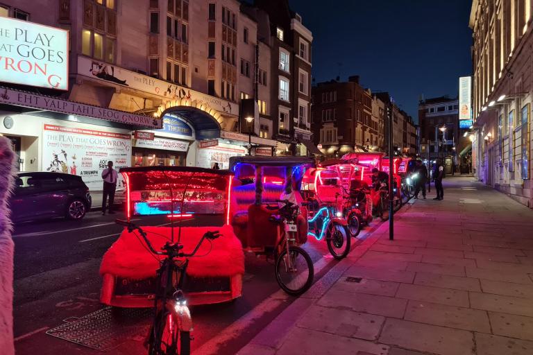 Pedicabs on a West End street