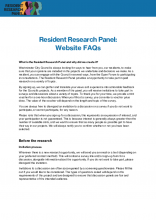 Resident Research Panel FAQs