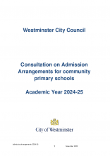 Westminster community primary schools, 2024/25