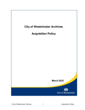Archives acquisition policy - 2023