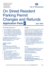 Resident parking permit, changes and refund form