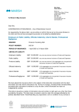 Employers liability and public liability TWIMC letter