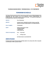 Terrorism - schedule of cover