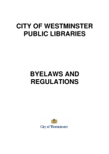 Westminster Libraries and Archives Bylaws and Regulations 