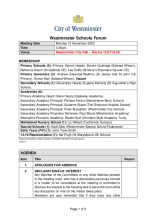 Agenda, Schools Forum meeting, 13 November 2023