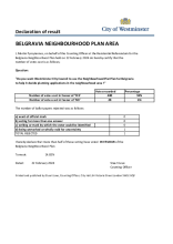 Belgravia Neighbourhood Plan Residential Referendum - Declaration of Result