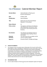 City Plan Regulation 19 Consultation Cabinet Member Report