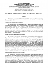 Tollgate Gardens statement concerning general vesting declaration