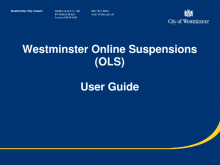 Westminster online suspensions (OLS) user guide