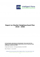 Mayfair Neighbourhood Plan examiner report