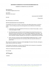MNP examiner letter to WCC and MNF 29 April 2019