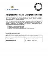 Bayswater neighbourhood area designation notice