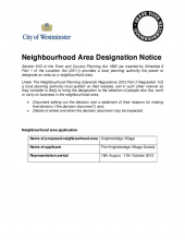 Knightsbridge Village neighbourhood area application refused