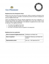 Little Venice and Maida Vale neighbourhood area designation notice