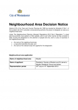Mayfair neighbourhood business area designation notice