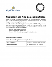 Notting Hill East neighbourhood area designation notice
