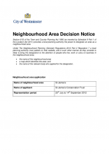 St James's neighbourhood business area designation notice