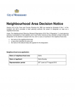 Soho neighbourhood business area designation notice
