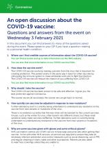 COVID-19 vaccine event - questions and answers