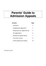 Parents Guide to admission appeals