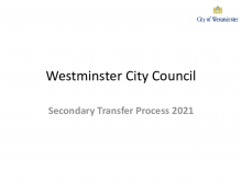 Westminster North - secondary school transfer process 2022