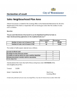 Residential Referendum Results - Soho Neighbourhood Plan