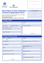 Secondary in-year admission common application form print version