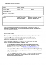 Alterations application form