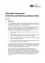 Draft Informal Guidance Note on Affordable Workspace (WCC, March 2022)