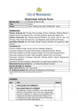 Agenda WCC Schools Forum meeting 28 March 2022