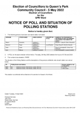 QPCC Elections Notice of Poll and Situation of Polling Stations