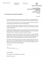 Cover letter, Defra consultation on environment targets, 27 June 2022