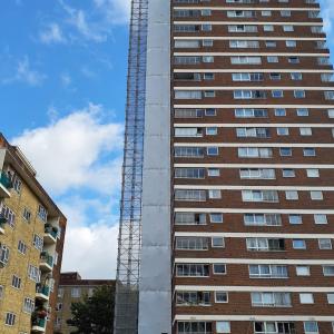 Glastonbury House Scaffold Tower Completed 