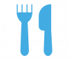 blue fork and knife icon