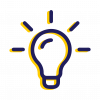 A graphic drawing of a lightbulb 
