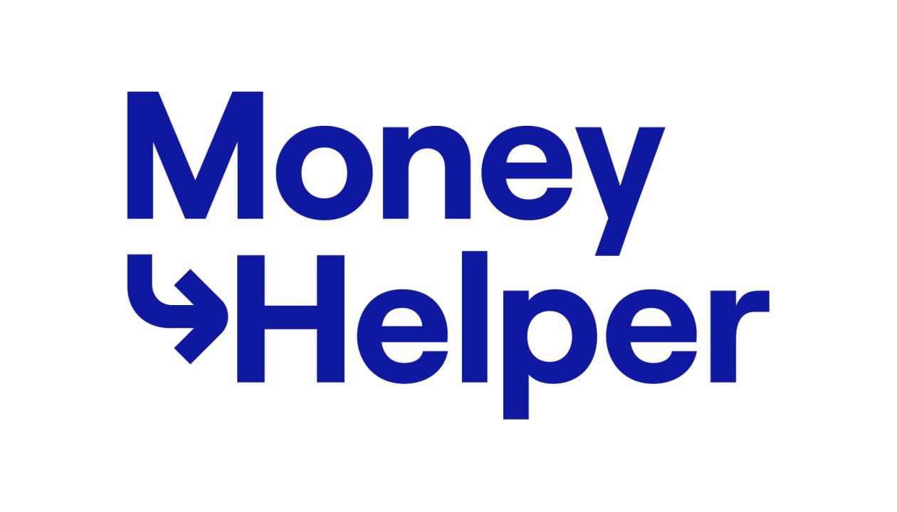 The text logo for 'Money Helper' in a blue font